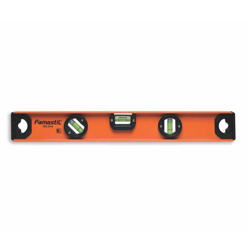 Nível Famastil de Alumínio Magnético 18" (450mm) com 3 Bolhas — Ref. 163-18