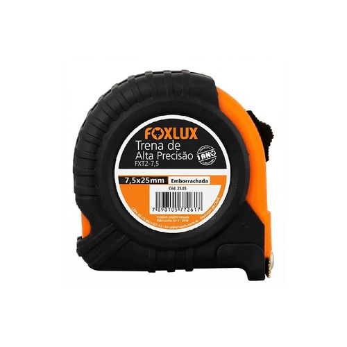 Trena Foxlux Emborrachada FX T2 7,5m x 25mm — Ref. 23.05