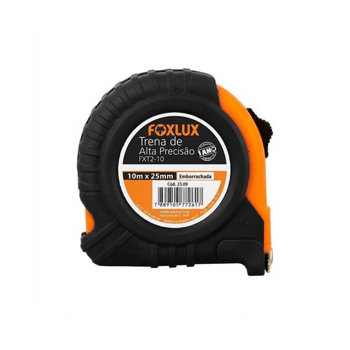 Trena Foxlux Emborrachada FX T2 10m x 25mm — Ref. 23.09