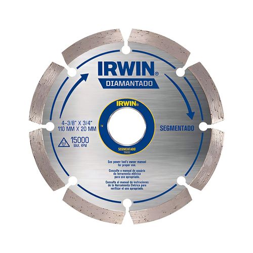 Disco Diamantado Irwin ATC 110mm Banda Segmentada — Ref. 013892