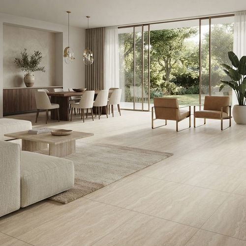 Piso Porcelanato Eliane 90x90 Palatino Vein Marfim Acetinado Retificado — Ref. 8069603