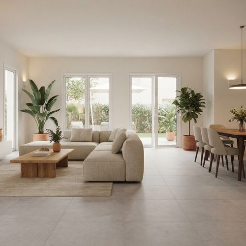 Piso Porcelanato Eliane 90x90 Brera Cimento Acetinado Retificado — Ref. 8054291