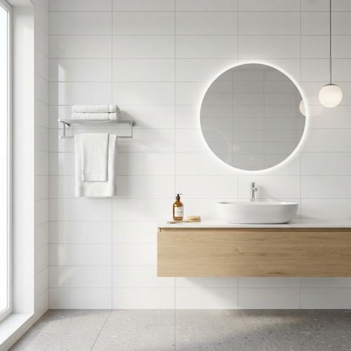 Azulejo Vivence 31x56 Branco Brilhante Esmaltado Retificado — Ref. 160036