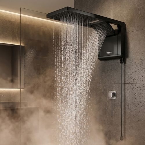Chuveiro Lorenzetti Elétrico Eletrônico 220V 7800W Preto Fosco Acqua Duo — Ref. 7510142